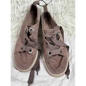 Koolaburra by UGG Womens Penley Suede Canvas Sneakers Cinder Size 10 Lace Up